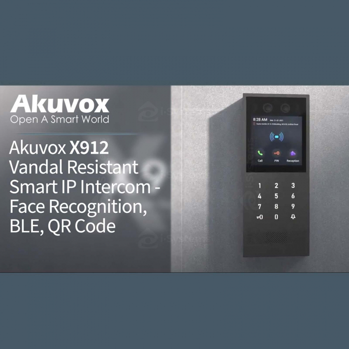 Videointerfon IP Akuvox X912S, SIP high-end, post de apel cu ecran tactil de 4”, recunoastere faciala, cod QR, BLE, cititor RFID, PIN, IP65/IK10 [2]