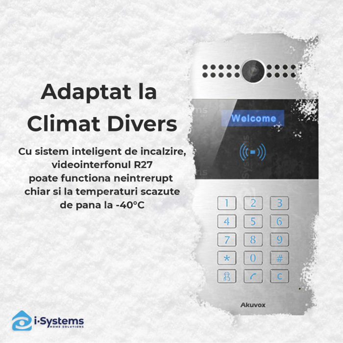 Videointerfon IP Akuvox cde apel cu ecran tactil de R27AD, 2MP, ecran LCD, tastatura, cititor RFID, video-audio protocol SIP 2.0, PoE, IP65 [2]