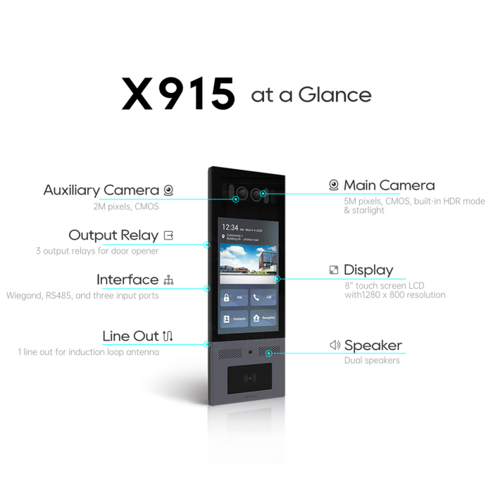 Akuvox X915S Videointerfon IP 8” Android, SIP, EM/Mifare, HID Prox, HID iClass, control acces premium pentru cladiri rezidentiale si comerciale [6]