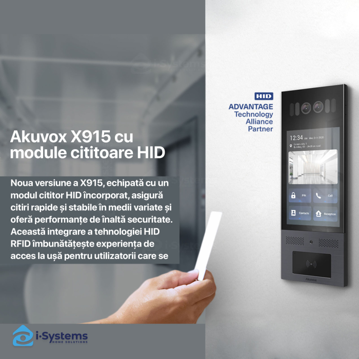 Akuvox X915S Videointerfon IP 8” Android, SIP, EM/Mifare, HID Prox, HID iClass, control acces premium pentru cladiri rezidentiale si comerciale [4]
