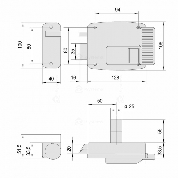 Yala electrica aplicata CISA 11731.60.2, clasa securitate 3, 500KgF, 12Vca, 2.5A, deschidere stanga [3]