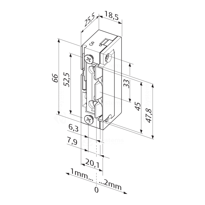 Yala electromagnetica ASSA ABLOY effeff 138.13 E91, Fail-unlocked, 12V DC, FaFix®, DIN universal, profil ingust [2]
