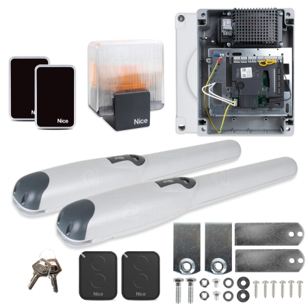 Kit-uri Porti Batante - Kit automatizare porti batante Nice Wingo 2024, 2 m/canat, 200 kg, 24V DC