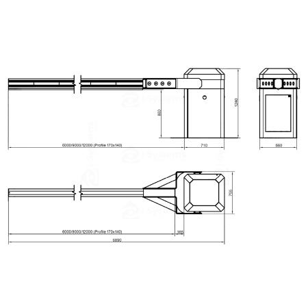 Bariera automata industriala ELKA KOLOSS cu brat pana la 12 m, duty cycle 100%, aplicatii industriale si trafic intens [10]