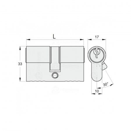 Butuc broasca pentru porti batante Cod 15027, D54mm cu 3 chei [1]