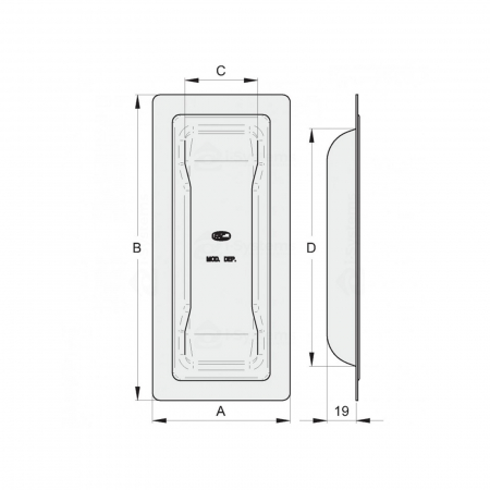 Maner zincat incastrat FAC Cod 501/F, D90x200mm, pentru poarta culisanta [1]