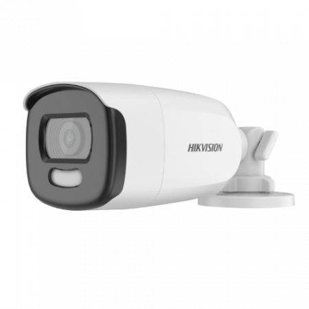 Camere Supraveghere Exterior - Camera supraveghere AnalogHD Hikvision DS-2CE12HFT-E-2.8mm, 5MP, lentila 2.8mm, Smart light 40 m, ColorVu, PoC