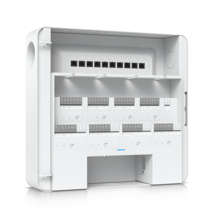 Centrala Control Acces UniFi EAH-8 Enterprise – Hub 8 Usi cu Switch Gigabit 10 Porturi, 8x PoE+ 190W Agregat, Alimentare AC/DC cu Intrare Backup Baterie Integrata, 10.000 Utilizatori | Cladiri de Biro [5]