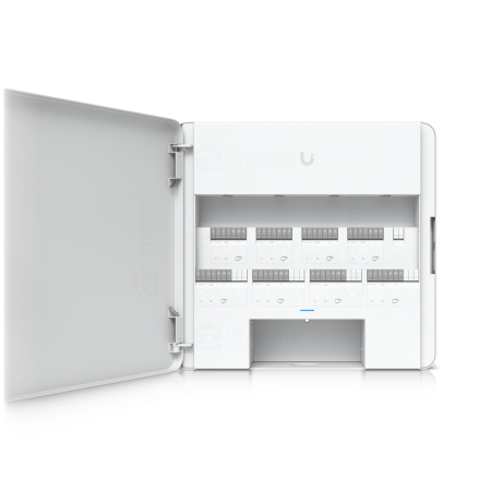 Centrale Control Acces - Centrala Control Acces UniFi EAH-8 Enterprise – Hub 8 Usi cu Switch Gigabit 10 Porturi, 8x PoE+ 190W Agregat, Alimentare AC/DC cu Intrare Backup Baterie Integrata, 10.000 Utilizatori | Cladiri de Biro