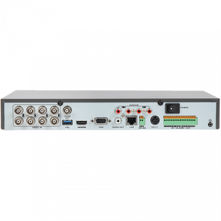 DVR Hikvision AcuSense iDS-7208HUHI-M1-SA, 8 canale video 8MP, Analiza video, Audio 'over coaxial', alarma in-out [1]