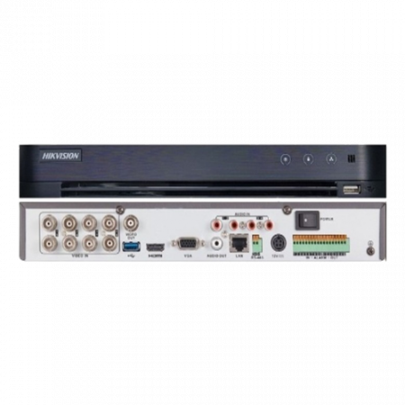 DVR Hikvision AcuSense iDS-7208HUHI-M1-SA, 8 canale video 8MP, Analiza video, Audio 'over coaxial', alarma in-out [2]