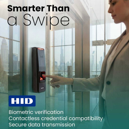 Cititor biometric HID Signo Reader 25B, amprenta multispectrala, RFID/NFC + BLE, OSDP Secure, HID Mobile Access, iCLASS/Seos/DESFire, 250.000 utilizatori, 12Vdc, IP67, IK09 [2]