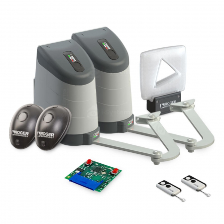 Kit-uri Porti Batante - Kit automatizare poarta batanta Roger Technology AYRON AY/255 HS, Brushless, 2.5 m/canat, 250 Kg, 24V