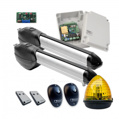 Kit-uri Porti Batante - Kit automatizare poarta batanta Roger Technology Kit BE20/210, 2.5m/canat, 300Kg/poarta, 24V brushless