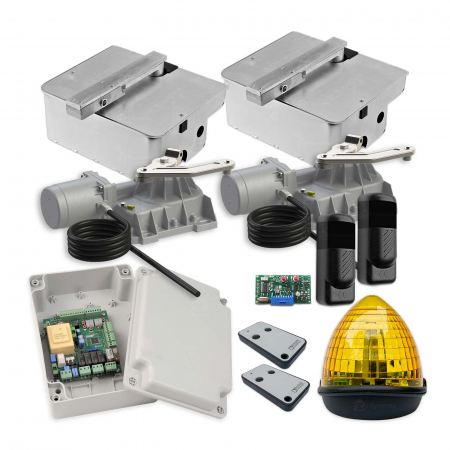 Kit-uri Porti Batante - Kit automatizare poarta batanta Roger Technology Kit R21/362/INOX, 3.5m/canat, 800Kg/canat, 230Vac