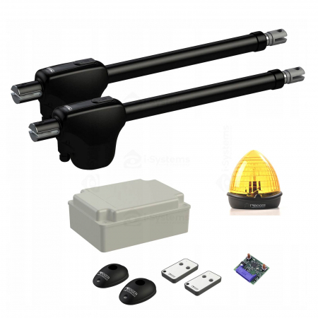 Kit-uri Porti Batante - Kit automatizare poarta batanta Roger Technology  MONOS 4/BRUSHLESS stalp subtire, 4m/canat, 24V, IP44