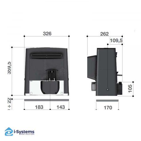 Kit automatizare poarta culisanta Came BK 001U2826, 1200Kg, 20m/canat 230V AC [5]