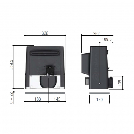 Motor automatizare poarta culisanta Came BK 801MS-0080, 1200Kg, 20m/canat, 230Vac [2]