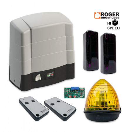 Kit-uri Porti Culisante - Kit automatizare poarta culisanta Roger Technology BG/1504 HS deschidere rapida, 25 m/min, 1500Kg, 36V