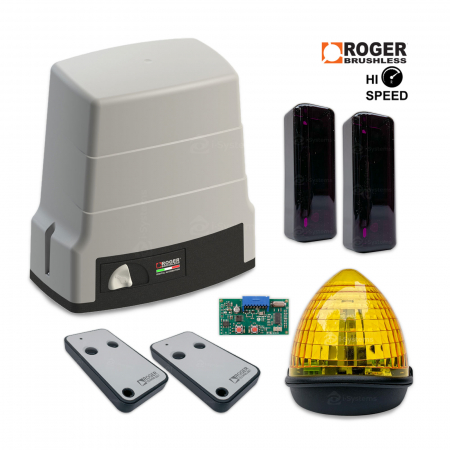 Kit-uri Porti Culisante - Kit automatizare poarta culisanta Roger Technology BH30/605 HS, deschidere rapida 24m/min, 600Kg, 24V