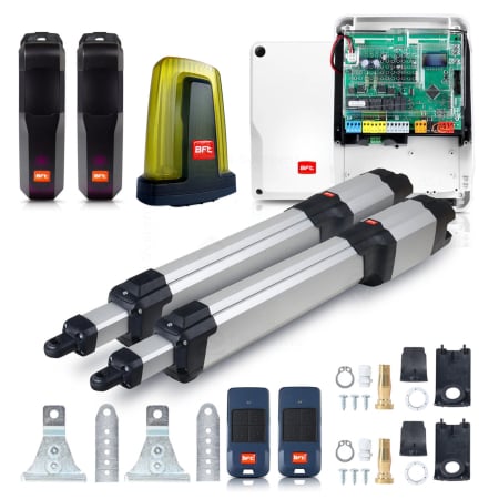 Automatizari Acces - Kit automatizare porti batante BFT KUSTOS BT B40 INT, 4m/700kg, Thalia BT, fotocelule, lampa LED, 2 telecomenzi 433MHz, 24V
