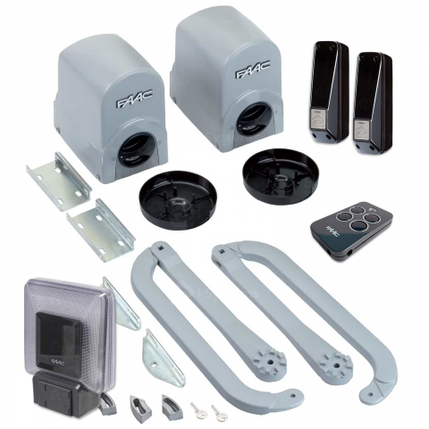 Kit-uri Porti Batante - Kit automatizare porti batante FAAC 391 cu brat articulat 2m/ canat 24V