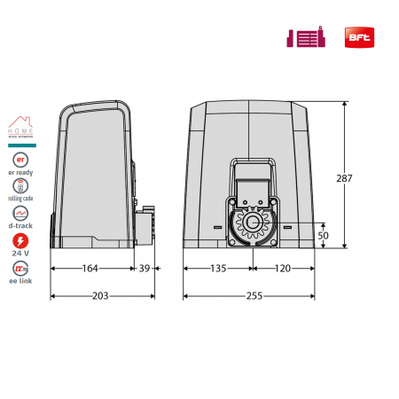 Kit automatizare poarta culisanta BFT Deimos BT A400, 400Kg, 4m cremaliera, 24V [5]