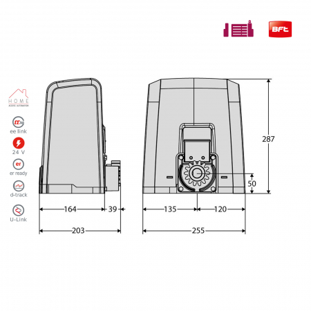 Kit automatizare poarta culisanta BFT Deimos BT A600 Ultra, 600Kg, 4m cremaliera, 24V [8]