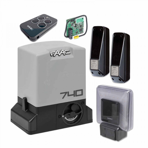 Kit-uri Porti Culisante - Kit automatizare poarta culisanta FAAC 740 E Z16, 15m/canat, 500Kg, 230V AC