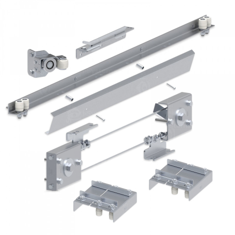 Kit poarta autoportanta telescopica FAC Italia seria 1000, deschidere 7m gol util, greutate 600Kg, lungime poarta 9.43m [1]
