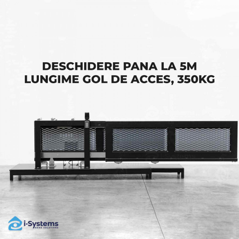 Kit poarta autoportanta telescopica FAC Italia seria 900, deschidere 5m gol util, greutate 350Kg, lungime poarta 6.73m [3]