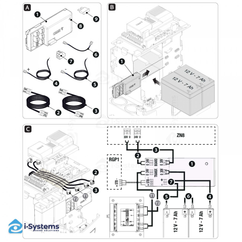 Kit Baterie de urgenta CAME 806SA-0090 pentru Motor BKV, 24V DC, protectie IP20 [2]