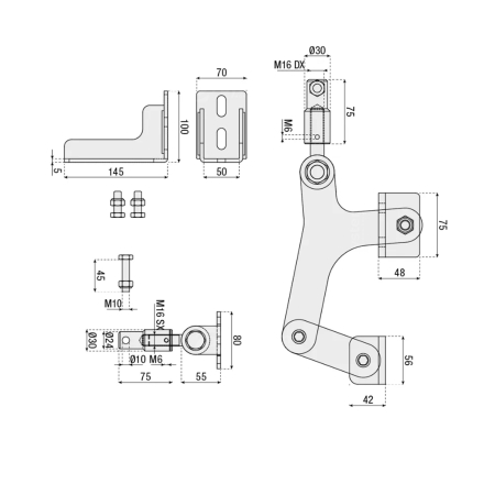 Kit feronerie Bi-Folding HI-MOTIONS Eco Full + balamale, deschidere 4m, 400Kg pentru porti batante pliabile [3]