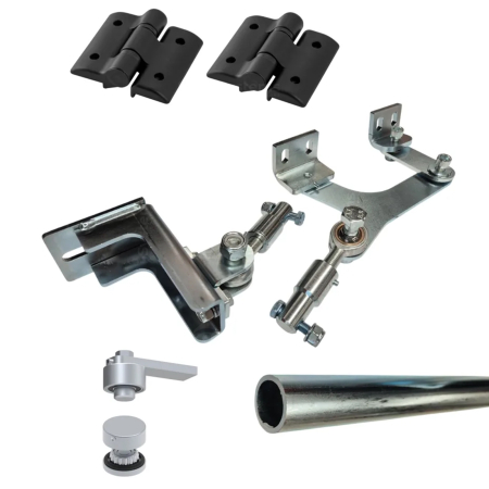 Sisteme Feronerie Bi-Folding - Kit feronerie Bi-Folding HI-MOTIONS Eco Full + balamale, deschidere 4m, 400Kg pentru porti batante pliabile