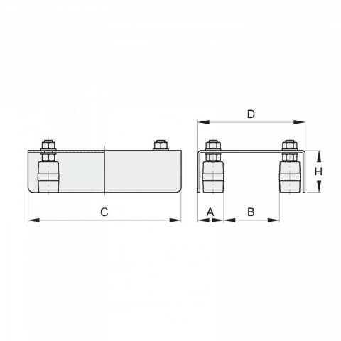 Kit feronerie poarta articulata FAC KA8104.490 Radius Invers, R=0.5m, deschidere utila 4.5m, 8 foi, deschidere la 90° [8]