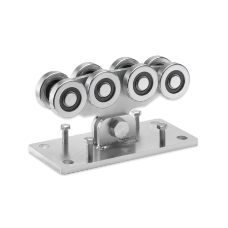 Kit poarta autoportanta GREYSTIR seria 7000, deschidere 10m gol util, greutate 800Kg, lungime poarta 15m, sina zincata ranforsata, sistem role, ghidaj reglabil 0-110mm, Made in Italy [2]