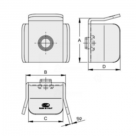 Opritor de cursa superior sudabil FAC Cod 357.60, compatibil cu profil 60mm, porti culisante [1]