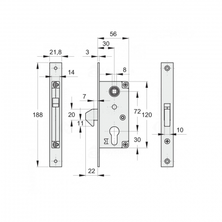 Broasca mecanica incastrata cu cioc FAC Cod 910.30 pentru poarta culisanta, inchidere automata [1]