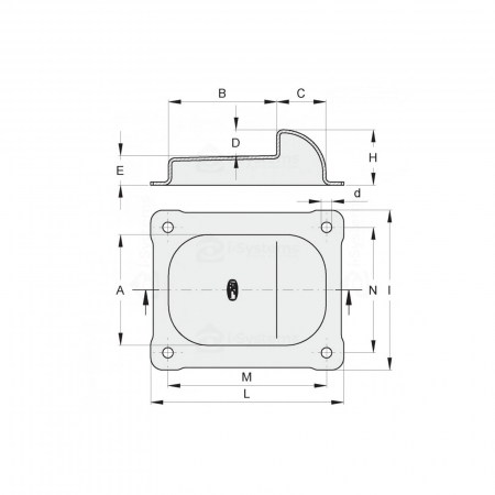 Opritor porti batante aplicat Cod 145F, cu placa de fier fixare H37mm [1]