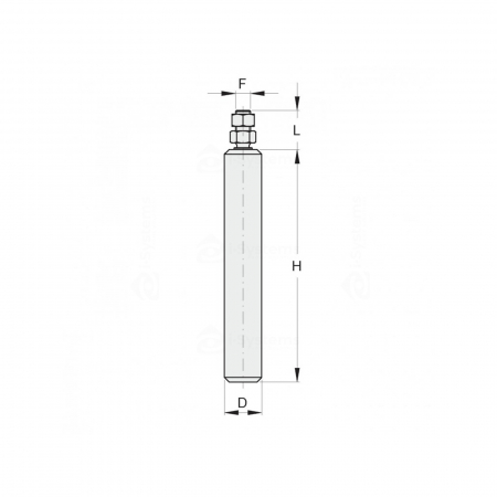 Rola lunga de ghidaj din teflon FAC Cod 118.4, D40x250mm, poarta culisanta [1]