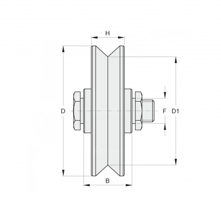 Rola zincata aplicata cu rulment FAC Cod 301 profil V, D60mm, pentru poarta culisanta [1]