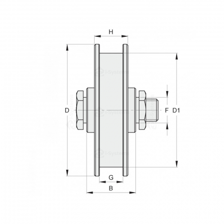 Rola zincata aplicata cu rulment FAC Cod 305/20 profil U, D90mm, pentru poarta culisanta [1]