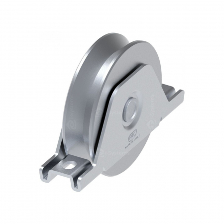 Accesorii Feronerie Culisante - Rola zincata semi-ingropata cu rulment FAC Cod 726.75 profil V, D75mm, 180Kg/rola