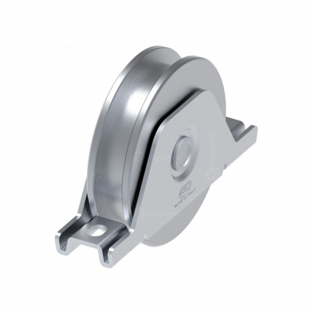 Accesorii Feronerie Culisante - Rola zincata semi-ingropata cu rulment FAC Cod 733.120/16 profil U, D120mm, 400Kg/rola