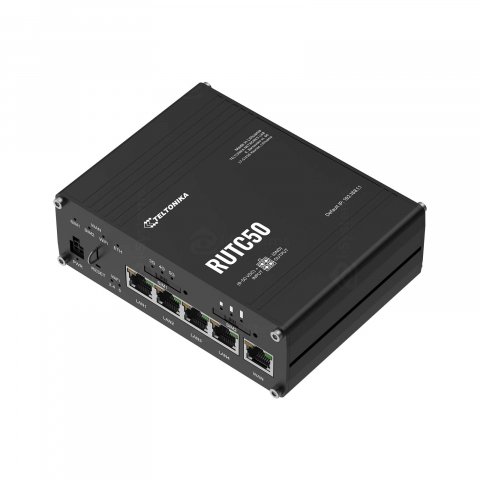 Routere Wireless & LAN - Router industrial 5G Teltonika RUTC50, Wi-Fi 6, eSIM, VPN, RMS, dual band, 3.4 Gbps, MU-MIMO, IoT