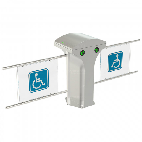 Turnicheti si Porti Acces - Turnichet poarta batanta CAME Ozak 605 D pentru persoane cu dizabilitati, otel inoxidabil, panou plexiglas
