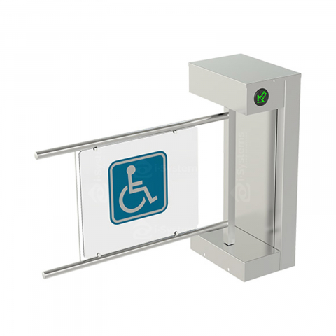 Turnicheti si Porti Acces - Turnichet poarta batanta CAME Ozak 705E N1 pentru persoane cu dizabilitati, otel inoxidabil, panou plexiglas