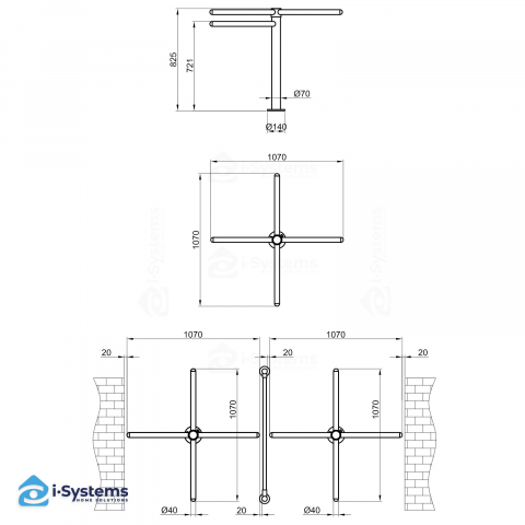 Turnichet acces liber CAME Ozak MRKT 404, unidirectional, manual, brate rotative [2]