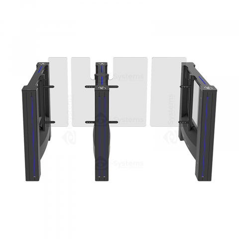 Turnichet poarta rapida glisanta speed-gate CAME Ozak PG 03 55, retractabila, aripi din sticla securizata, pasaj trecere de la 55cm [4]