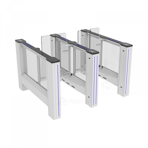 Turnichet poarta rapida glisanta speed-gate CAME Ozak PG 03 55, retractabila, aripi din sticla securizata, pasaj trecere de la 55cm [1]